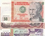 Peru, 3 Pieces UNC Banknotes
50 İntis, 1987/ 5000 İntis, 1981/ 5000 İntis, 1988
Estimate: $ 10-20