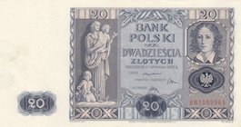 Poland, 20 Zlotych, 1936, UNC, p77
serial number: BW 1089961, Statue of Emilia Platerowa with 2 Children
Estimate: $ 10-20