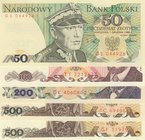 Poland, 5 Pieces UNC Banknotes
50 Zlotych, 1988/ 100 Zlotych, 1988/ 200 Zlotych, 1986/ 500 Zlotych, 1982/ 500 Zlotych, 1982
Estimate: $ 10-20