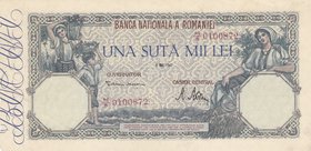 Romania, 100.000 Lei, 1947, UNC, p58
serial number: H/5 0100872
Estimate: $ 10-20
