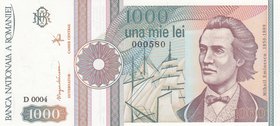 Romania, 1000 Lei, 1991, UNC, p101Aa
serial number: D0004 000580, Potrait of Mihai Eminescu
Estimate: $ 15-30