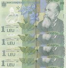 Romania, 1 Leu, 2005, UNC, p117i, (Total 4 Banknotes)
serial numbers: 141F6501135, 141F6501136, 054D0786629 and 141F6501139
Estimate: $ 10-20
