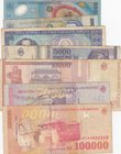 Romania, 7 Pieces Mixing Condition Banknotes
100 Lei, 1996, FINE/ 1000 Lei, 1998, FINE/ 2000 Lei, 1999, XF/ 5000 Lei, 1993, VF/ 10000 Lei, 1994, VF/ ...
