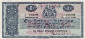 Scotland, 1 Pound, 1967, XF, p168
serial number: 5/4 013822, Britain emblem at Left
Estimate: $ 40-60