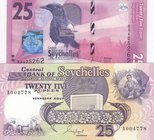 Seychelles, 25 Rupees and 25 Rupees, 1989/ 2016, UNC, p33/ p48, (Total 2 Banknotes)
serial numbers: A004778 ve BA425262, Portrait of Mans Breaking Co...