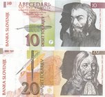 Slevonia, 10 Tolarjev and 20 Tolarjev, 1992, UNC, p11 / p12, (Total 2 banknotes)
Serial number: HG 509464 and FV 701189
Estimate: $ 5-10