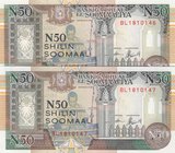 Somalia, 50 Shillings, 1991, UNC, pR2, (Total 2 banknotes)
serial numbers: BL 1810147
Estimate: $ 5-10