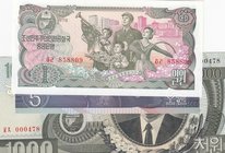 Korea, 3 Pieces UNC Banknotes
1 Won, 1978/ 5 Won, 1998/ 1000 Guaranis, 2002
Estimate: $ 5-15