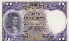 Spain, 100 Pesetas, 1931, AUNC, p83
serial number: 8574813
Estimate: $ 25-50