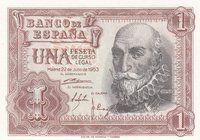 Spain, 1 Peseta, 1953, UNC, p144
serial number: 1E2210396
Estimate: $ 5-10