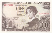 Spain, 100 Pesetas, 1970, UNC, p150
serial number: Y6671675, Gustavo Adolfo Bécquer portrait at right
Estimate: $ 10-20