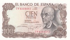 Spain, 100 Pesetas, 1970, UNC, p152a
serial number: 7V4191034, Portrait of Manuel De Falla
Estimate: $ 10-20