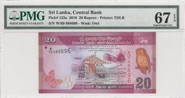 Sri Lanka, 20 rupees, 2010, UNC, p123a, HİGH CONDİTİON
PMG 67 EPQ, serial number:W69 0888696
Estimate: $ 25-50