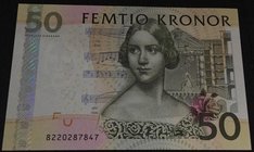 Sweden, 50 Kronor, 2008, UNC, p64b
serial number: 8220287847, Portrait of Jeny Lind, Wide Foil Hologram
Estimate: $ 10-20