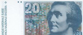 Switzerland, 20 Francs, 1982, UNC, p55
serial number: 82T1561913, Horace Bénédict de Saussure portrait at right
Estimate: $ 50-100