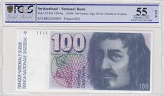 Switzerland, 100 Francs, 1988, AUNC, p57i
PCGS 55 OPQ, serial number: 88E2536807, Francesco Borromini portrait at right
Estimate: $ 150-300