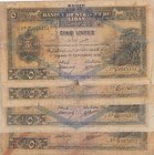 Syria, 5 Livres, 1939, POOR, p41, (Total 4 Banknotes)
Figure of Cedar at Right
Estimate: $ 40-60