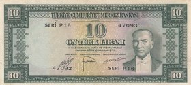 Turkey, 10 Lira, 1953, XF, p157, 5/2. Emission
serial number: P16 47093, pressed, a portrait of Turkey's founder Mustafa Kemal Ataturk
Estimate: $ 2...