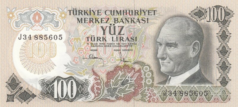 Turkey, 100 Lira, 1983, UNC, p189, 6/3. Emission
Serial number: J34 885605, a p...