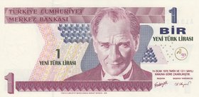 Turkey, 1 New Turkish Lira, 2005, UNC, p216, 8/1. Emission, RADAR
Serial number: A13 012210, a portrait of Turkey's founder Mustafa Kemal Ataturk
Es...