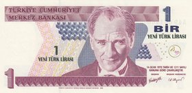 Turkey, 1 New Turkish Lira, 2005, UNC, p216, 8/1. Emission, RADAR
Serial number: A49 064460, a portrait of Turkey's founder Mustafa Kemal Ataturk
Es...