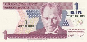 Turkey, 1 New Turkish Lira, 2005, UNC, p216, 8/1. Emission, "FIRST BANKNOTE"
Serial number: A47 000001, a portrait of Turkey's founder Mustafa Kemal ...