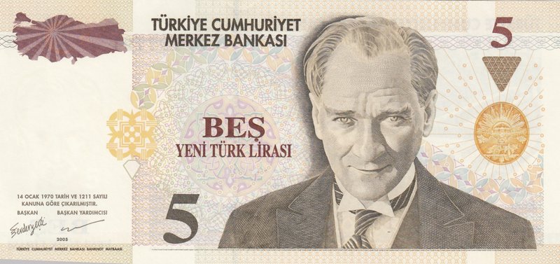 Turkey, 5 New Turkish Lira, 2005, UNC, p217, 8/1. Emission, RADAR
Serial number...