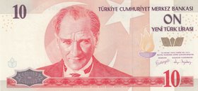 Turkey, 10 New Turkish Lira, 2005, UNC, p218, 8/1. Emission
serial number: A67 494070, a portrait of Turkey's founder Mustafa Kemal Ataturk
Estimate...