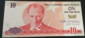 Turkey, 10 New Turkish Lira, 2005, UNC, p218, 8/1. Emission, "H90"
Serial number: H90 006688, a portrait of Turkey's founder Mustafa Kemal Ataturk
E...