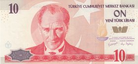 Turkey, 10 New Turkish Lira, 2005, UNC, p218, 8/1. Emission
Serial number: A49 689796, a portrait of Turkey's founder Mustafa Kemal Ataturk
Estimate...