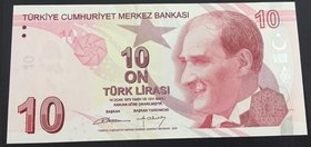 Turkey, 10 Lira, 2009, UNC, p223a, 9/1. Emission
serial number: A711 968410, a portrait of Turkey's founder Mustafa Kemal Ataturk
Estimate: $ 5-10