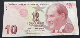 Turkey, 10 Lira, 2012, UNC, p223B, 9/2. Emission
serial number: B027 083823, a portrait of Turkey's founder Mustafa Kemal Ataturk
Estimate: $ 5-10