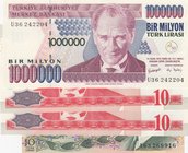 Turkey, Mix Lot, AUNC / UNC, (Total 5-4 banknotes)
10 Lira 1966, AUNC; 10 LİRA (2), 2015, AUNC; 1.000.000 Lira, 2002, UNC
Estimate: $ 15-30