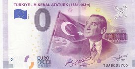 Türkiye, 0 Euro, 2019, UNC, FANTASY BANKNOTE, Mustafa Kemal Atatürk
"Mustafa Kemal Atatürk" fantasy banknot, serial number: TUAB 005705
Estimate: $ ...