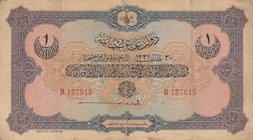 Turkey, Ottoman Empire, 1 Lira, 1915, VF, p69, Talat / Hüseyin Cahid
V. Mehmed Reşad period, AH: 1331, sign: Talat / Hüseyin Cahid, serial number: B ...