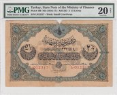 Turkey, Ottoman Empire, 2 1/2 Livres, 1917, VF, p100
PMG 20, serial number. L.012317, V. Mehmet Reşat period, 5. Emision, AHl: 1332, front sign Cavid...