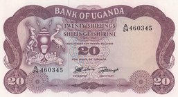 Uganda, 20 Shillings, 1966, UNC, p3a
serial number: A/24 460345, Country Arms
Estimate: $ 10-20