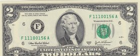 Unıted States Of America, 2 Dollars, 2003, UNC, p516
serial number: F 11100156A, Thomas Jefferson portrait at center
Estimate: $ 10-20