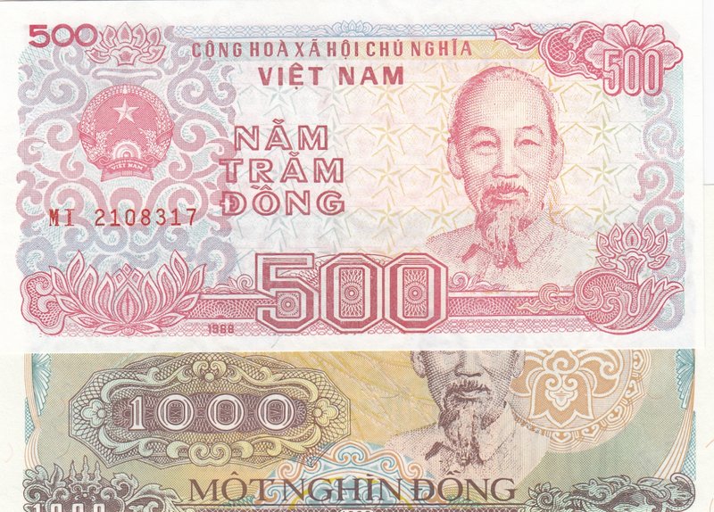 Vietnam, 500 Dong and 1000 Dong, 1988, UNC, p101a/ p102a, (Total 2 Banknotes)
s...