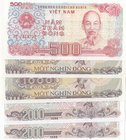 Vietnam, 5 Pieces UNC Banknotes
500 Dong, 1988/ 1000 Dong, 1988 (x2)/ 2000 Dong, 1988 (x2)
Estimate: $ 10-20