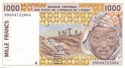 West African States, Ivory Coast, 1000 Francs, 1999, UNC, p111Ai
serial number: 99094722064
Estimate: $ 5-10