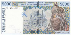 West African States, 5000 Francs, 2002, UNC, p113Al
serial number: 02168497272, Signature 31, Figure of Women in Traditional Clothes
Estimate: $ 20-...