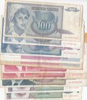 Yugoslavia, total 11 banknotes in different conditions
Yugoslavia, 100 Dinare (2), 500 Dinare (3), 1000 Dinare (2), 5000 Dinare (2), 50.000 Dinare (2...