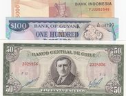 Mix Lot, 3 Pieces UNC Banknotes
Guyana 1 Dollars/ Indonesia 5000 Rupiah/ Chile 50 Escudos
Estimate: $ 10-20