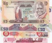 Mix Lot, 4 Pieces UNC Banknotes
Zambia, 5 Kwacha, 1986/ Zambia, 50 Kwacha, 1986/ Zambia 50 Kwacha, 2009/ Malawi, 100 Kwacha, 2014
Estimate: $ 10-20