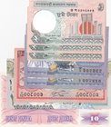 Mix Lot, 8 Pieces UNC Banknotes
Bangladesh, 2 Taka, 2010 (x3)/ Bangladesh, 5 Rupi/ Bangladesh, Re1 (x2)/ Bosna Herzigova, 10 Dinara, 1992/ Qatar, 1 R...