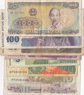 Pakistan, Kazakhstan and Vietnam, FINE / VF, (Total 8 banknotes)
Pakistan 10 Rupees, 20 Rupees and 50 Rupees; Kazakhstan 3 Tenge, 20 Tenge ve 100 Ten...