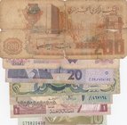 Mix Lot, 7 differant POOR / XF banknotes, (Total 7 banknotes)
Pakistan 10 Rupees, Algeria 200 Dinars and 500 Dinars, Morocco 20 Dirhams, Iraq 1 Dinar...