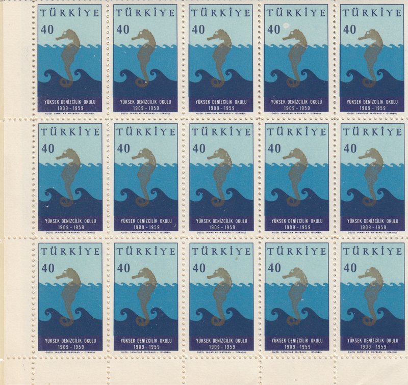 Turkey, Yüksek Denizcilik Okulu, 1959, UNC
İn 1 block of 50 stamps
Estimate: $...