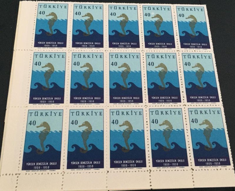 Turkey, Yüksek Denizcilik Okulu, 1959, UNC
İn 1 block of 50 stamps
Estimate: $...